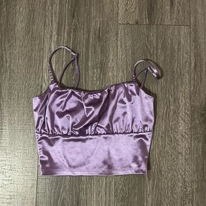 purple cropped tank top